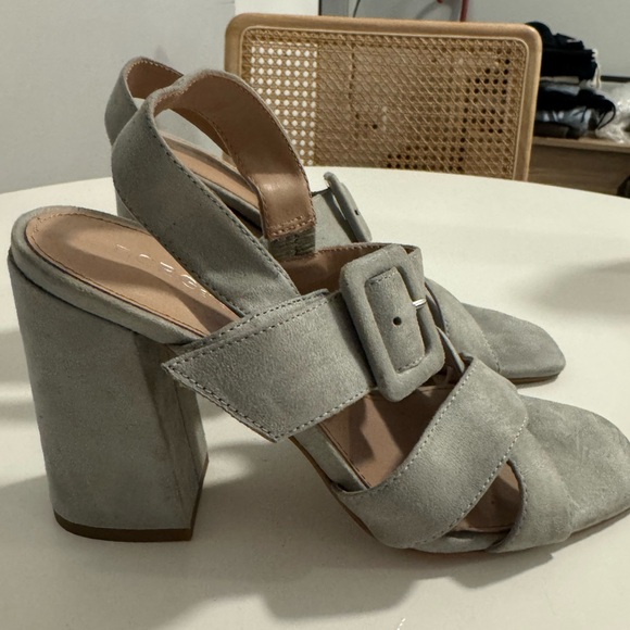 BCBGeneration Blue / Grey Suede Block Heel with Buckle Detail - Picture 4 of 6
